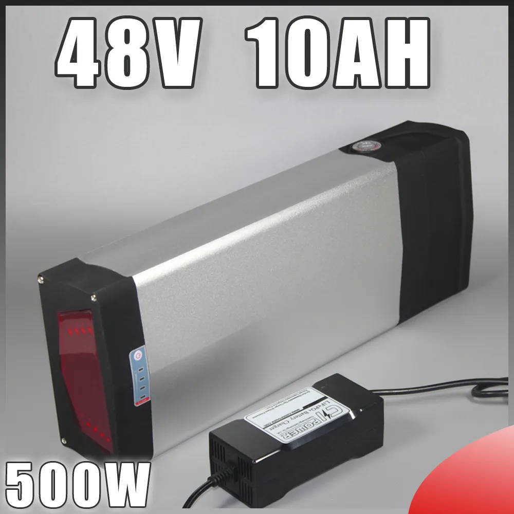 Estante traseiro 10AH Lâmpada LED 48 v 1000 w de las EPN de Lítio bicicleta elétrica da bateria Ebike bateria