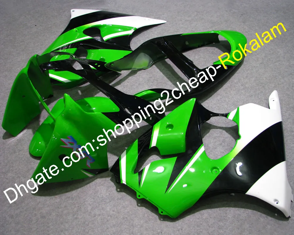 Kawasaki ZX-6R 2000 2001 2002 ZX 6R Bodywork 그린 블랙 화이트 페어링 세트 (사출 성형)