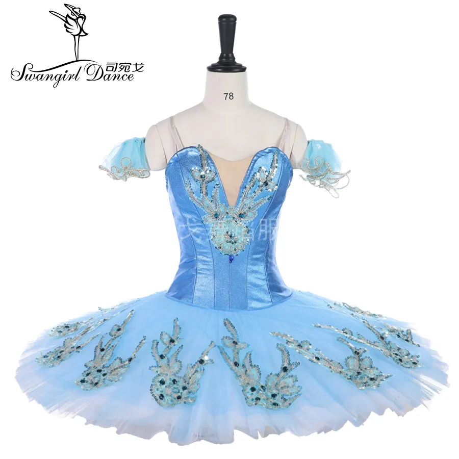 Adulte classique ballet tutu bleu plateau de crêpes tutu costume performance compétition professionnel robe de ballerine tutus BT9142