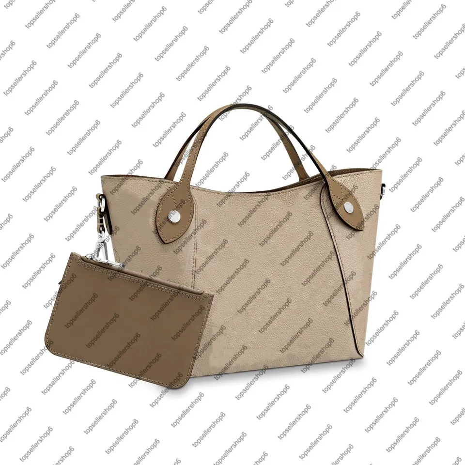M54351 HINA PM bag tote women canvas genuine calf leather silver hardware handbag purse strap shoulder bag cross-body