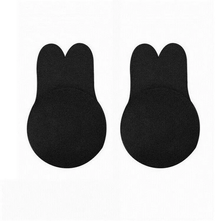 Le donne spingono le orecchie del coniglio del reggiseno auto adesive reggiseno silicone copri coperture adesivi del relitto del reggiseni invisibile senza spalline5078870