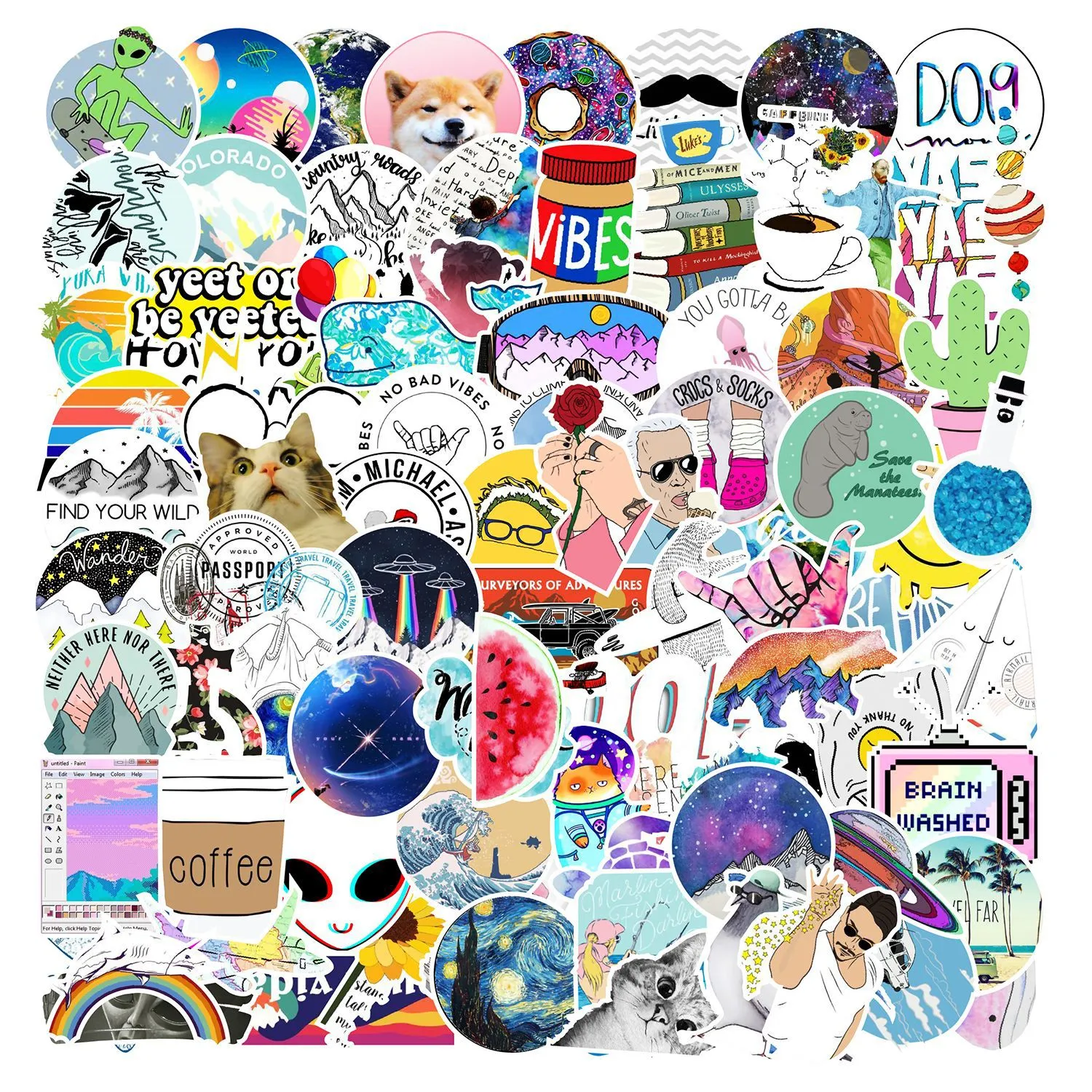 103pcs Little fresh graffiti sticker Stickers for Graffiti Car Covers Skateboard Snowboard Motorcycle Bike Laptop Car Styling Accessories