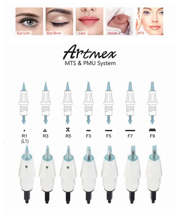 Micro naaldcartridge tips voor artmex v8 v6 v11 v9 permanente make-up tattoo machine derma pen MTS pmu huidverzorging schoonheid
