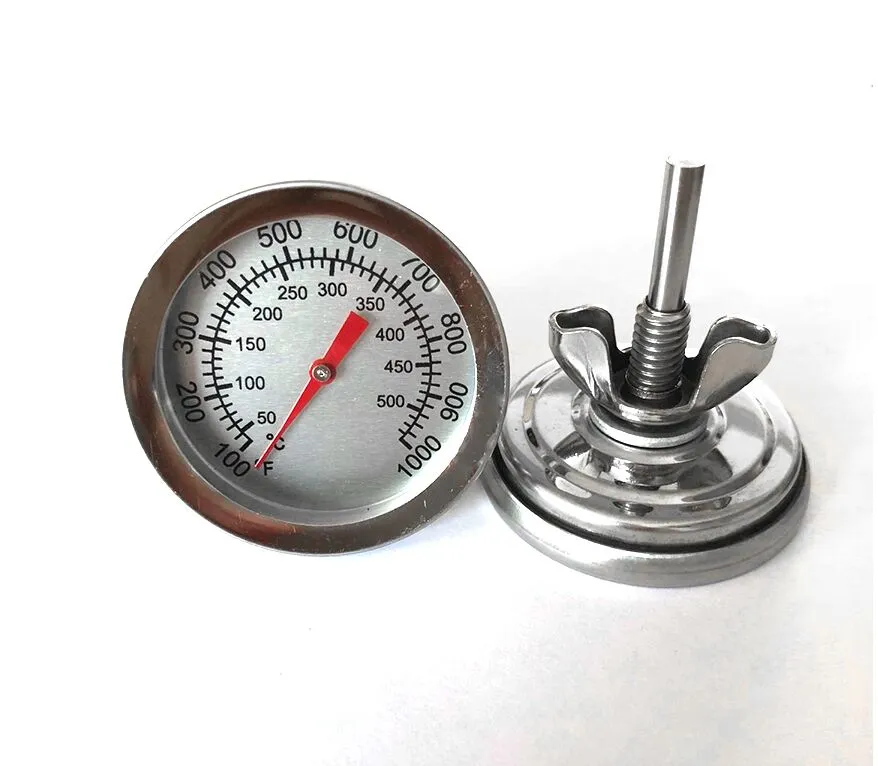 Varor i lager BBQ Verktyg Temperaturmätare 50-500C Rostfritt stål BBQ Grillgrill termometer Bimetal Grillmeter