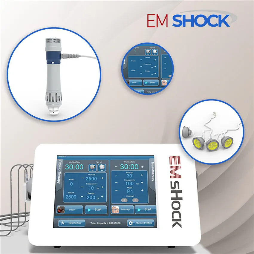 Machine électrique portative de stimulateur musculaire, 5 tailles différentes EMS amincissant la machine de thérapie par ondes acoustiques pour le traitement Ed