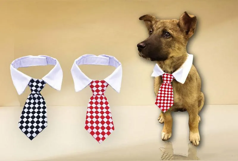 2018 collare Hot New Pet Dog Cat Striped Tie Bow Cute Dog cravatta Wedding cucciolo regolabile rosso / blu / giallo trasporto libero