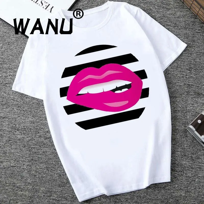 Camiseta de boca sales rosa para mujer
