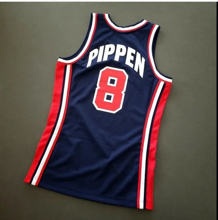 Custom Men Youth Women Vintage Scottie Pippen Mitchell Ness 92 US College Basketball Jersey Size S-4XL eller Anpassat något namn eller nummer Jersey