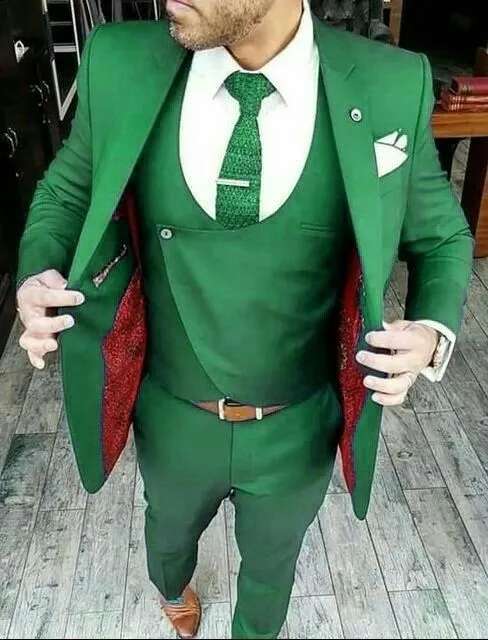 Vert hommes costumes de mariage 2019 nouvelle marque design de mode garçons d'honneur cranté revers marié smokings hommes smoking mariage/bal costumes 3 pièces