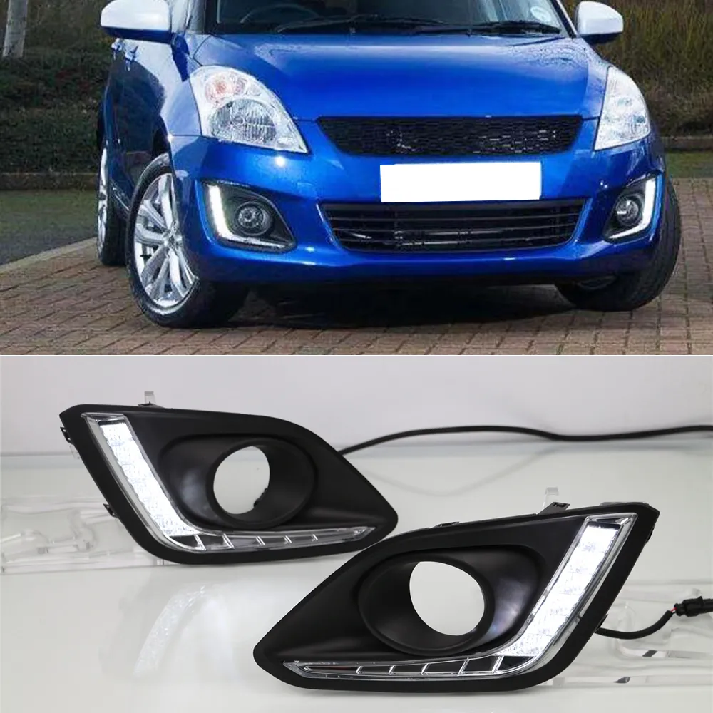 1 par dagtid Running Light Drl Fog Light Cover 12V Vit Drl för Suzuki Swift 2014 2015 2016