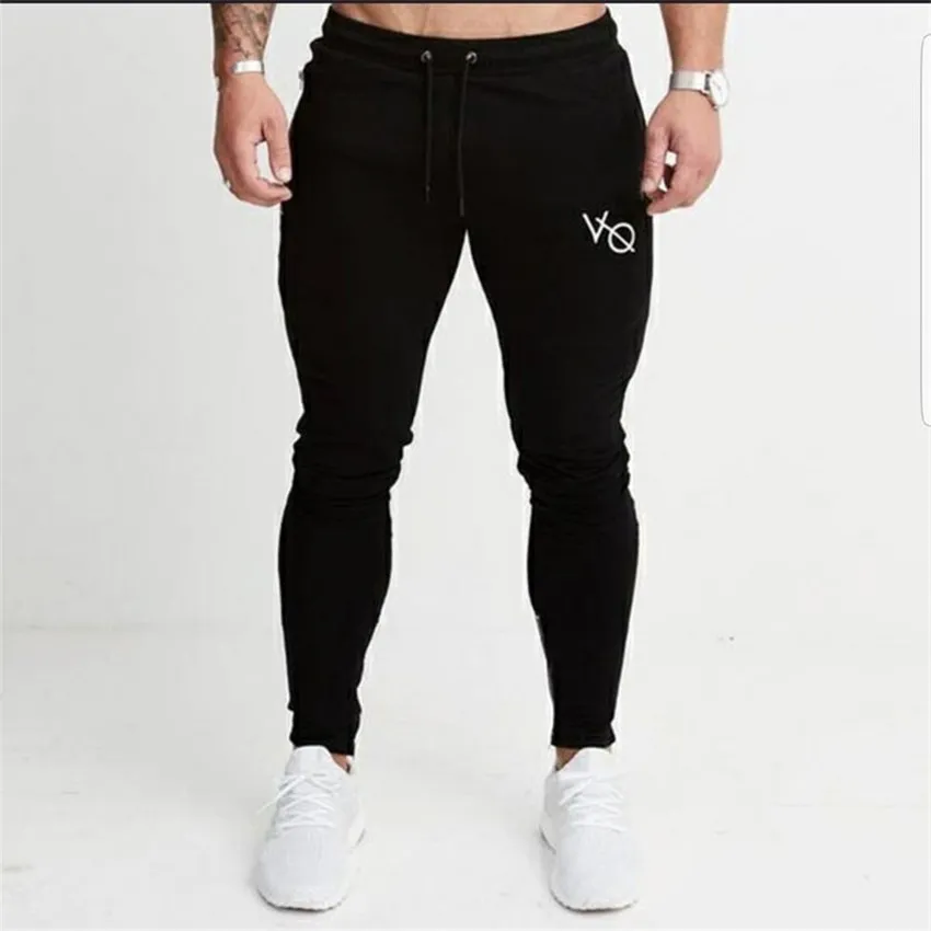 Herrbyxor sommar gym märke män byxor män svettbyxor joggar fitness pant svart