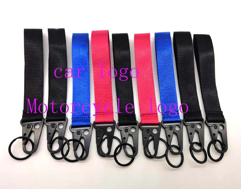 100pcs sport logo Fashion Wristband portachiavi Cordino Appeso Cinghia Chiave Corda Catena Chiave Clip Fibbia A Sgancio Rapido Catena Chiave 2020