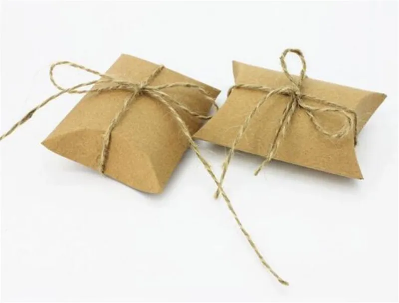 Горячие события Симпатичная Kraft Paper Pillow Fall Gift Box Свадебная вечеринка подарки подарки конфеты бумажные коробки для подарочной коробки Sucks Kd1