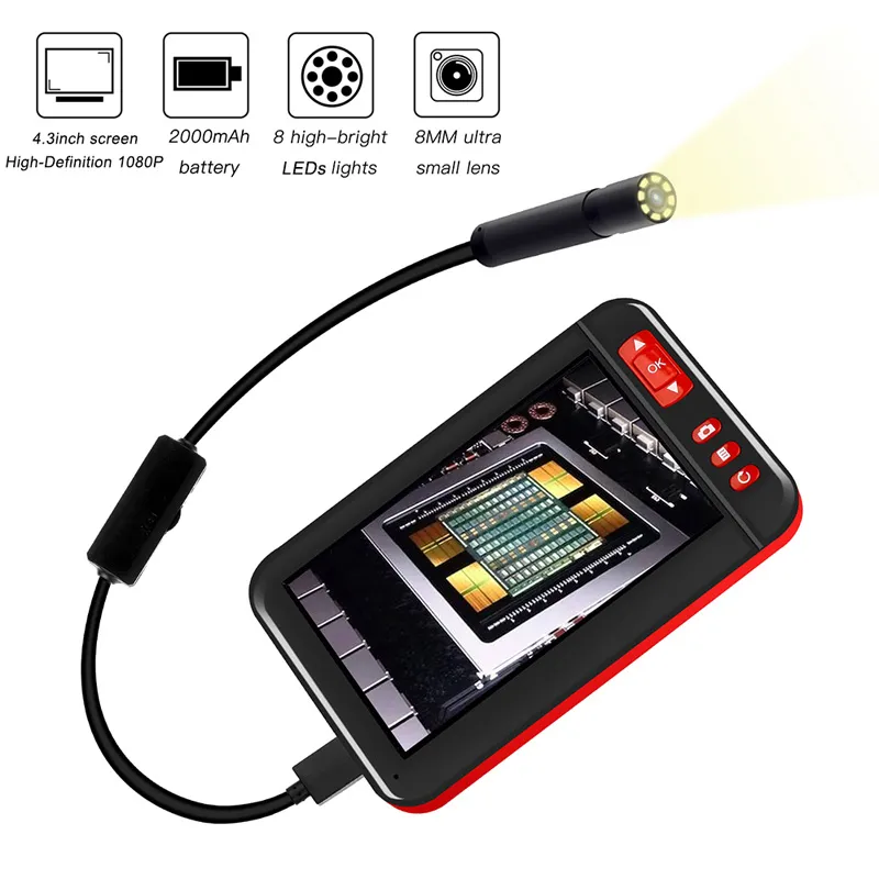 Caméra D'Inspection Endoscope Industriel HD 1080P - Écran 2,8" - Câble 1m IP67 - Neuf