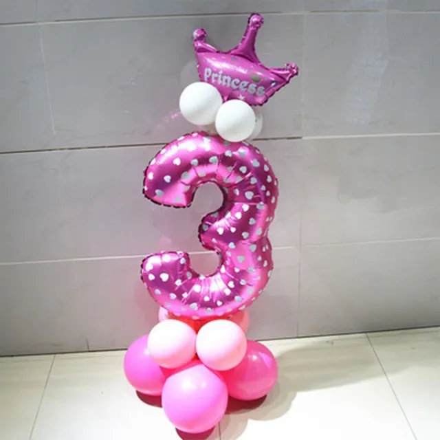 Happy Birthday Balloons Number Foil Ballon 1 2 3 4 5 6 7 Crown