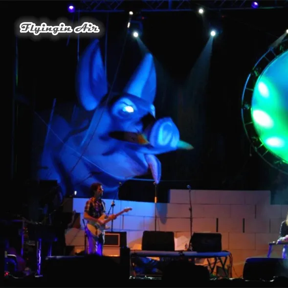 Iluminación personalizada Cerdo inflable 2 5 m Altura Mascota personalizada Globo animal Cerdo gigante para escenario de concierto y parque zoológico Decorat2465