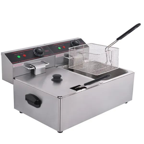 Kolice Double Tanka Voedselverwerking 2x6L Chicken Chip Fryer Elektrische Diepe Mand KFC Potato Critiek Machine