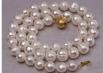 Collana di perle d'acqua dolce coltivate rotonde bianche di modo 8-9mm di trasporto libero 18 "
