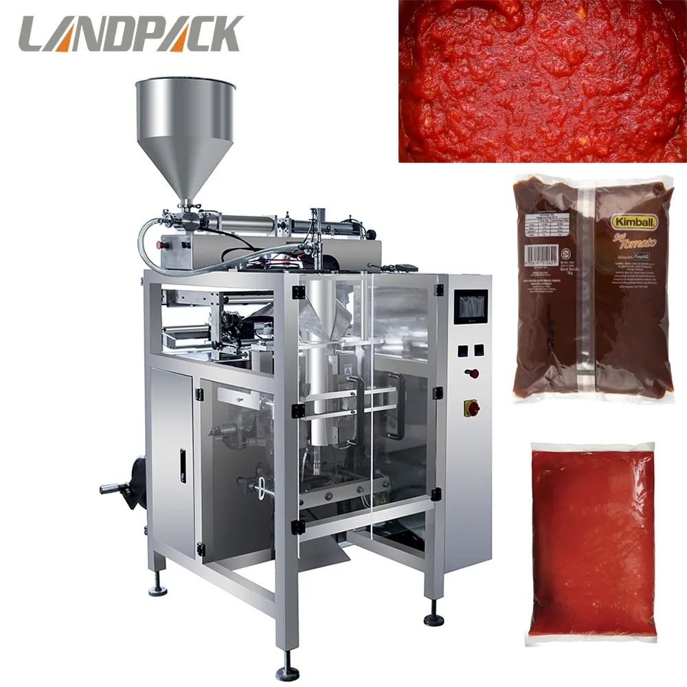 Machine de remplissage et d'emballage de joint arrière de paquet de ketchup de sauce à salade liquide Fabricants d'équipement d'emballage d'assaisonnement de sauce liquide