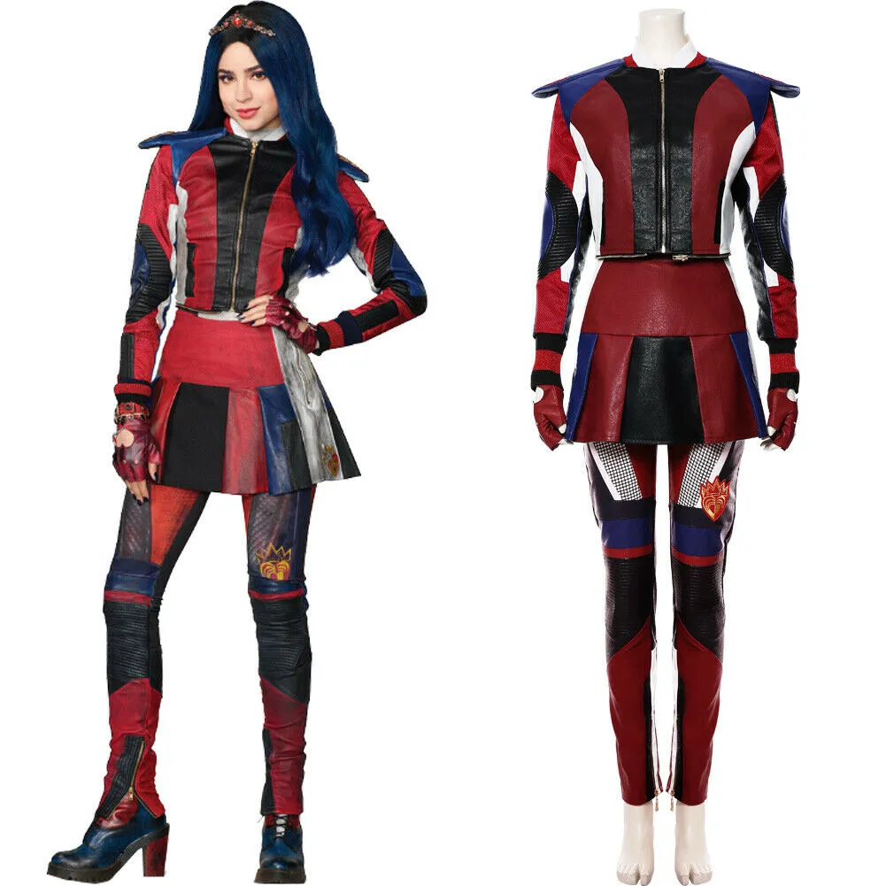 Descendants 3 Cosplay Evie Outfit Kostuum Halloween Volwassen Kid