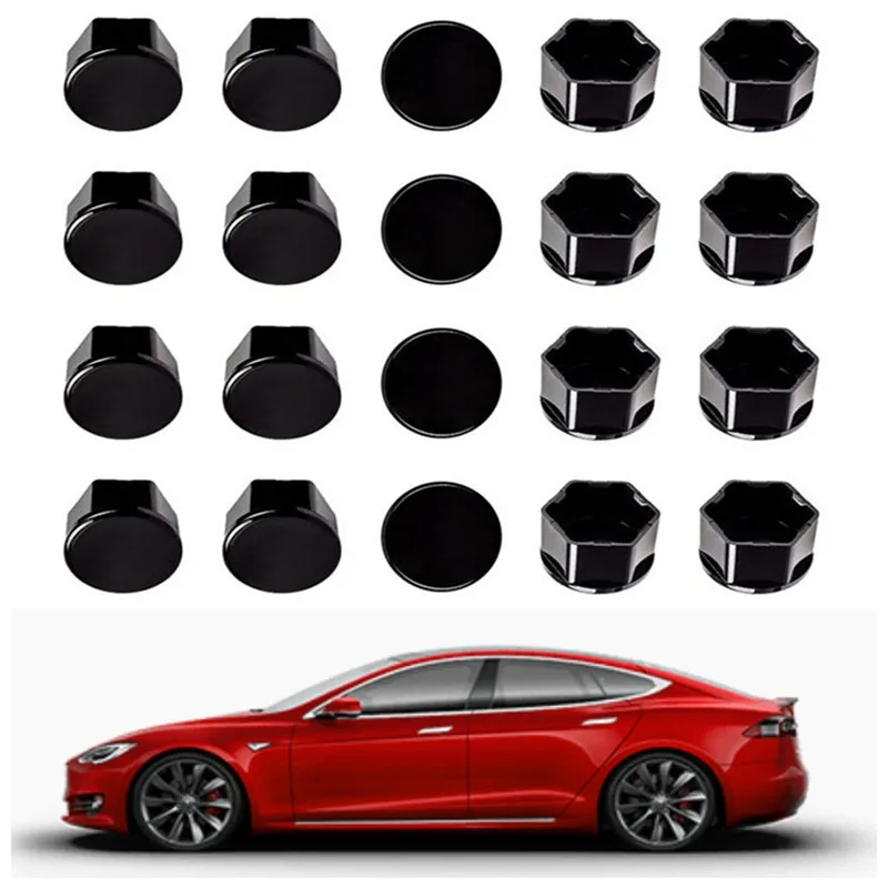 For Tesla Model 3 Wheel Nut Covers / Lug Nut Covers Glossy Black From