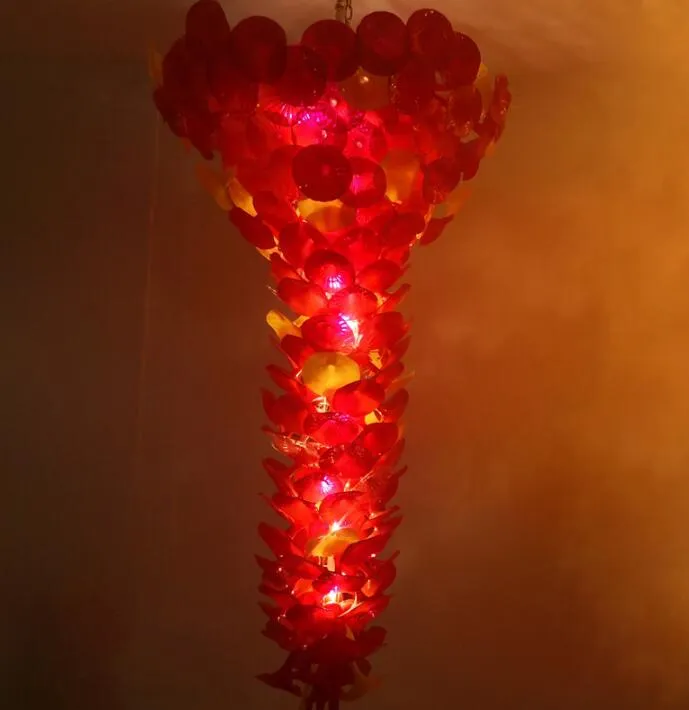 Ultimi lampadari di design floreale Lampade Lampadario in vetro soffiato a mano in stile per la decorazione dell'ingresso della hall dell'hotel
