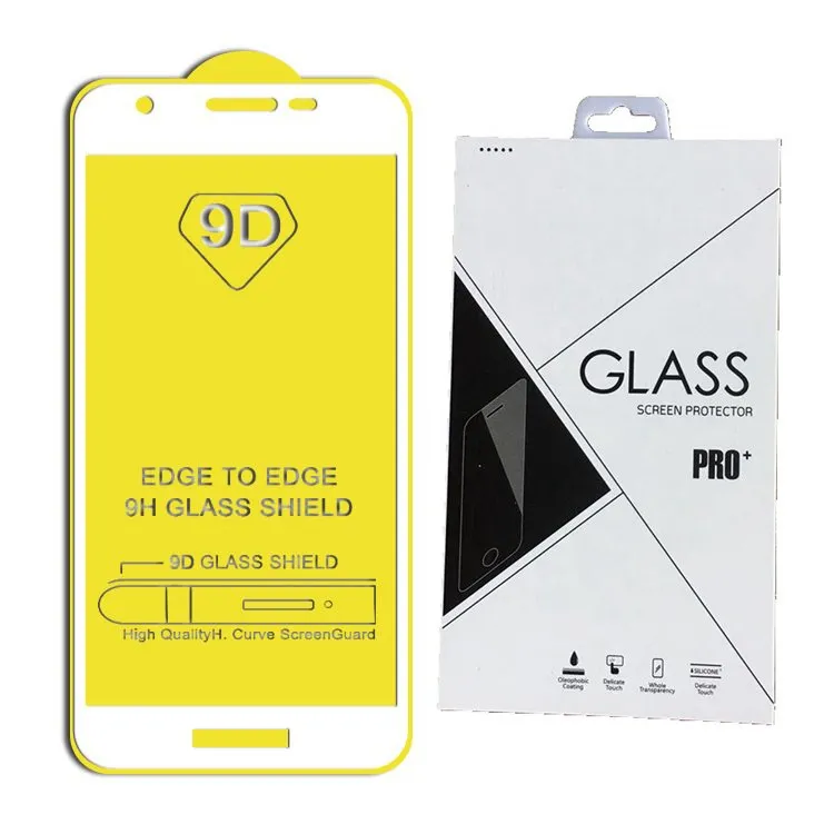 VOLLEDIGE COVER 9D 21D Gehard Glas Screen Protector AB Lijm voor Samsung Galaxy A2 Core M40 M50 S10E 100PCS / Retail Pakket