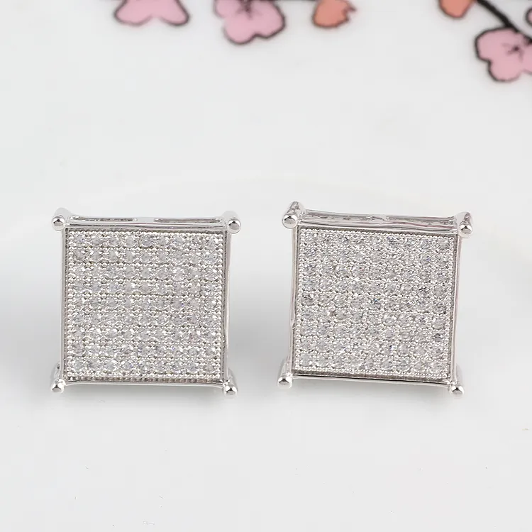 Pendientes de mujer de joyería de moda de estilo extravagante diseño clásico de alta calidad de cristal completo de diamante para mujer pendiente de tuerca al por mayor