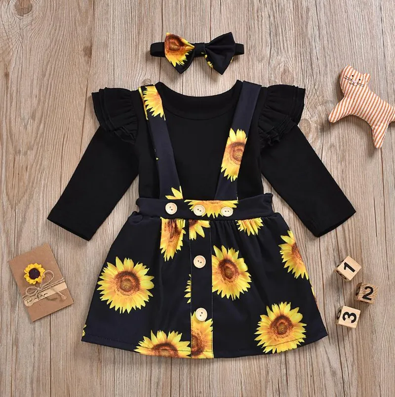 Baby girl sunflower romper deals