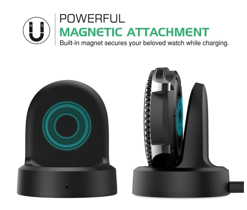 Wireless Charging Dock Cradle Charger Voor Samsung Gear S3 Classic S2 Horloge Met 1m USB Kabel Retail Pakket 5 Kleuren