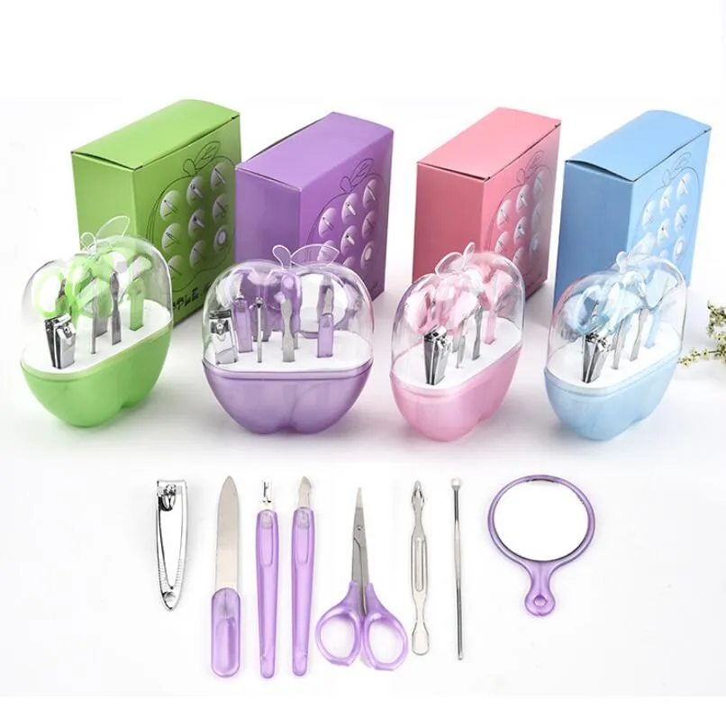 8 PCS NOVO Manicure Set Ferramentas de Cuidados Com As Unhas com Mini Dedo Cortador de Unhas Lixar Arquivos Buffer Block Pedicure Conjunto de Unhas