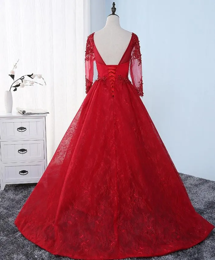meier women's illusion long sleeve embroidery prom formal dress Elegant Long Mermaid Beading Prom Dresses With Long Sleeves