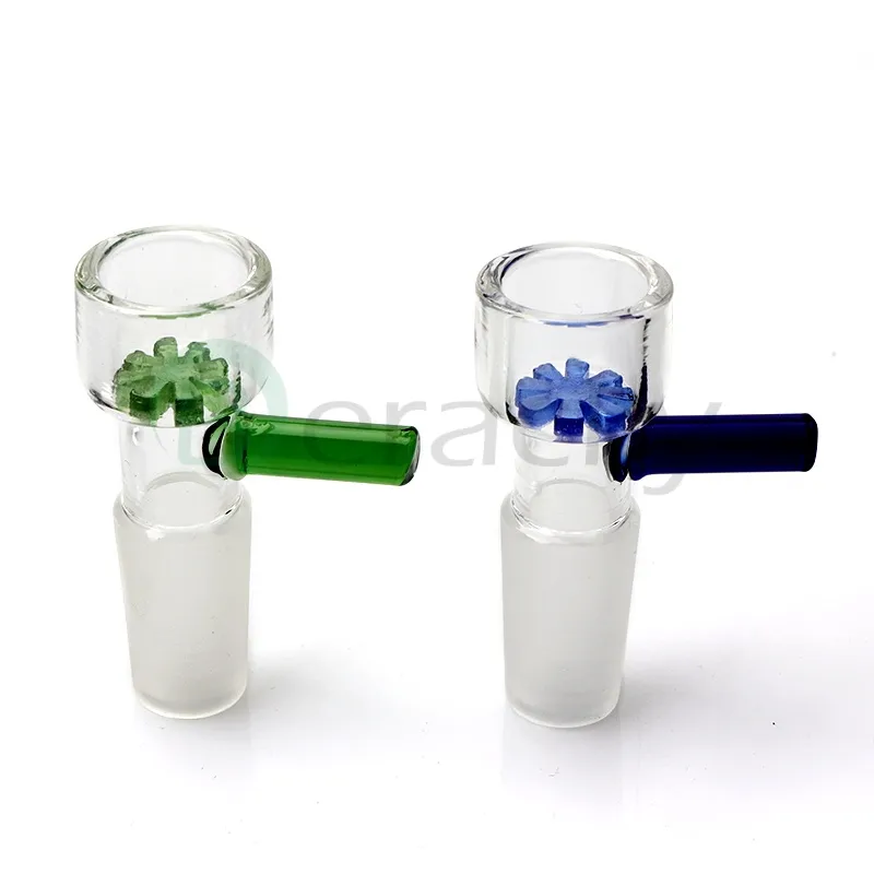 Partihandel glidglasskålar 14mm 18mm manlig snöflinga filter skål bong skål rökning tillbehör för glas bongs dab olje riggar vatten rör