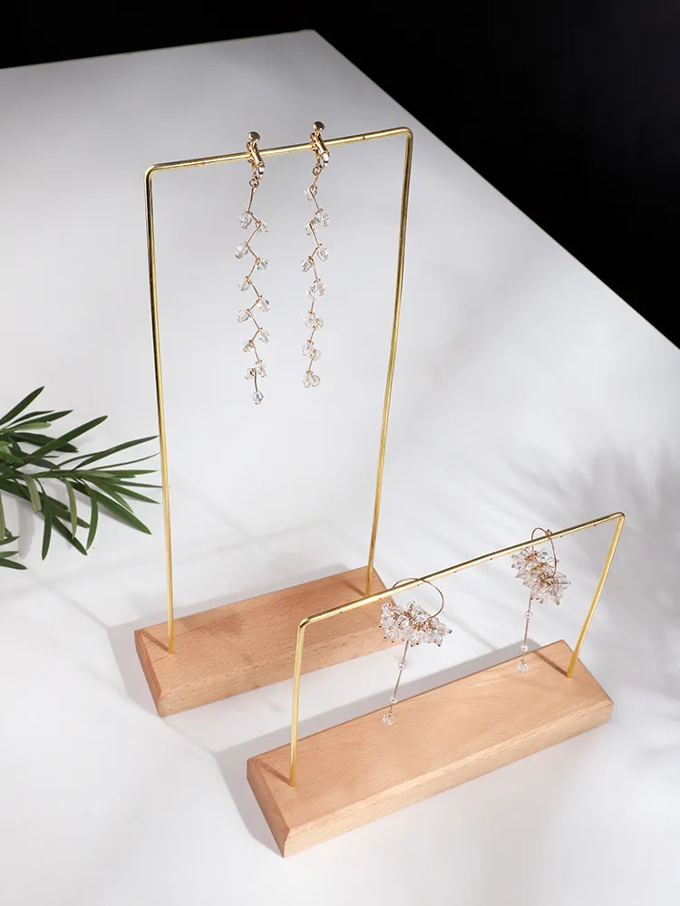 Whole Earring holder cheap jewelry stand fashion new design wooden necklace display Pendant holder Bracelet stands 19-07344B