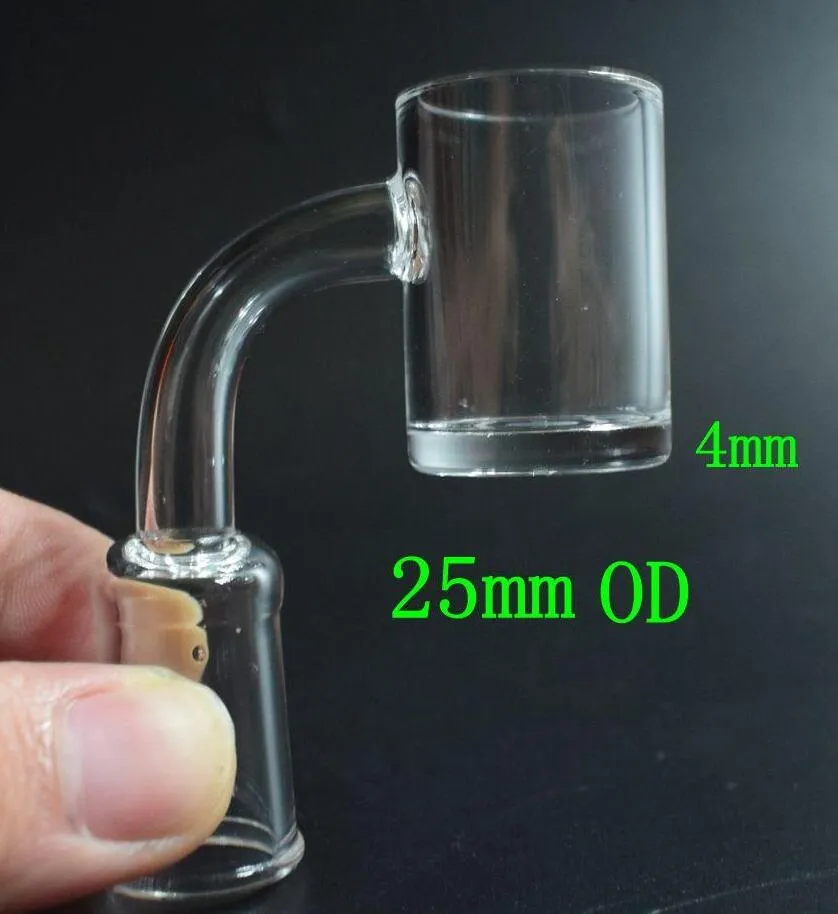 4mm Thick Clear Bottom Quartz Banger Nails All-In-One Male Female joints Flat top Quartz Nail Suitfor Glass Water Bongs Dab Rigs