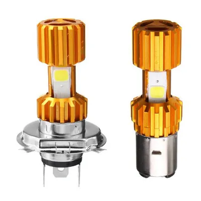 2pcs Motorcycle led headlight H6 H4 BA20D COB 3 Side Lighting Spot LED Bulb For DC 12V ONLY