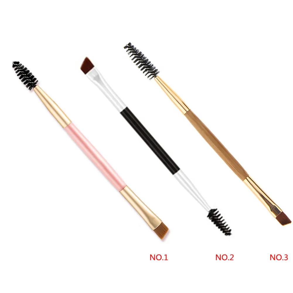 Tamax Na014 Bambu borstar Dubbelhuvudhandtag Pro Eyelash Eyebrow Brush Makeup Kosmetiska Skönhetsverktyg