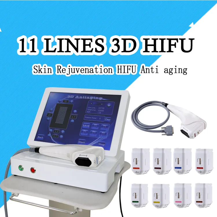 Andere schoonheidsapparatuur Originele 3D Hifu Body Slimming Machine Draagbare echografie Gezichtsverstrakking Anti-aging 8 Hifu-cartridge