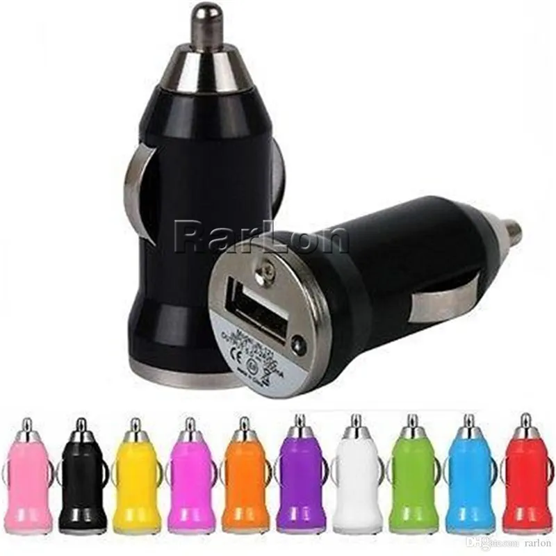 Factory Wholesale Universal USB Car Charger Colorful Mini Car Adapter Portable Charger For Google Samsung GPS MP3 MP4
