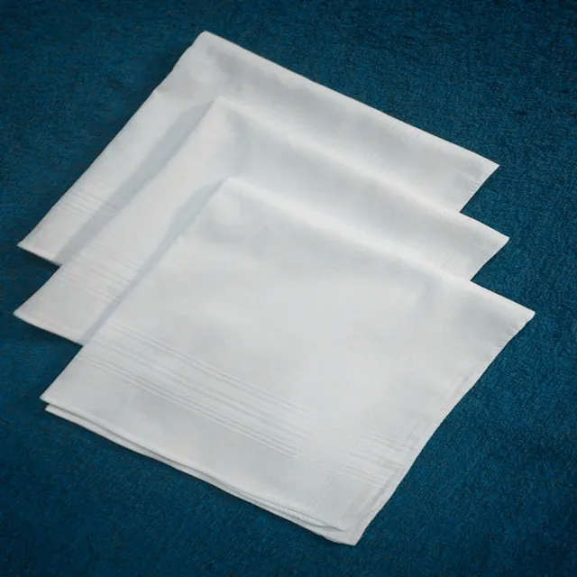 DHL Hot 100% Bomull Man Table Satin Handkerchief Towbåtar Square Handkerchief Whitest 30cm / 38cm Bomull Svetthandduk B0j