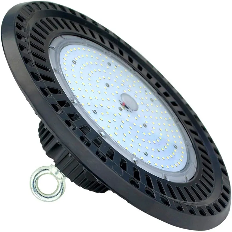 ETL 5 سنوات الضمان UFO LED عالية أضواء خليج 100W 150W 200W LED إضاءة صناعية بقيادة معرض مستودع إضاءة مصباح ضوء Highbay