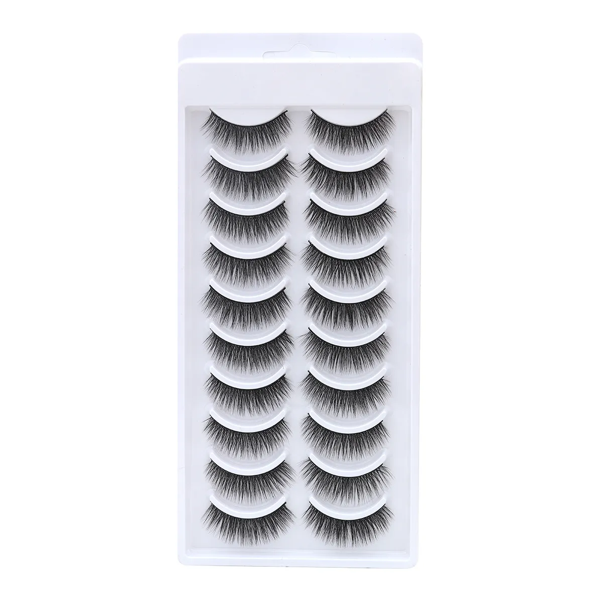 Fluffy Eyelashes Factory Wholesale 10 Double Pairs of False Eyelashes 3D Natural Long Thick Eyelash 3df269