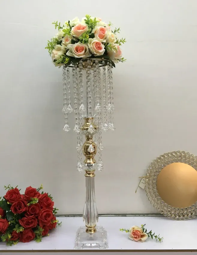 Novo estilo popular glod acrílico casamento cenário cenário decoração para a noiva e o noivo best1196