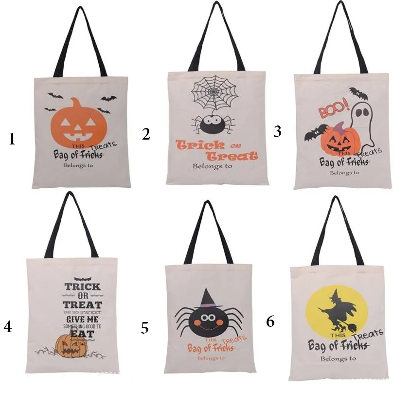 Hot Halloween Väskor Party Supplies Canvas Candy Bags Drawstring Storage Gift Bag Canvas Santa Sack Stuff Sacks Tote Bags Festival Decoration