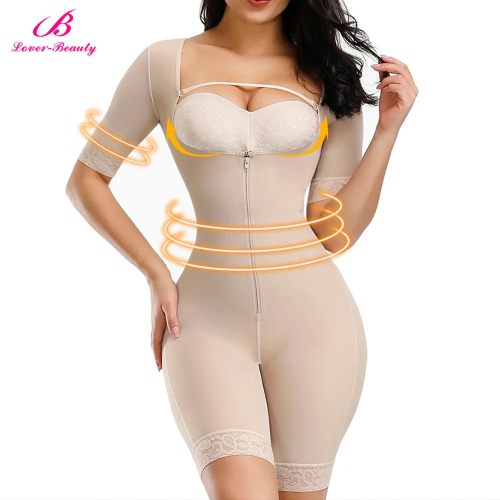 Tam Vücut Bel Eğitmen Zayıflama Şekillendirici Bacak Kol Karın Kontrol Külot Büstü Push Up Shapewear Popo Kaldırıcı Bodysuit T200526