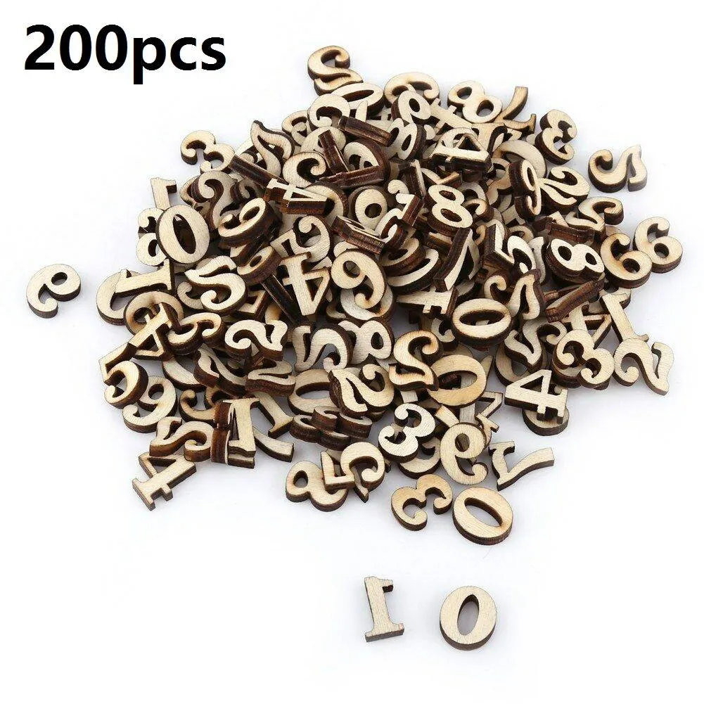 200Pcs Unfinished Wooden Alphabet Wooden Embellishments for Kids Crafts Decors Puzzles Puzzles & Games Toys & Gifts Jigsaw / Three-dimension