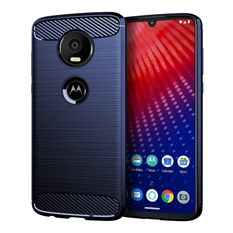 Carbon Fiber Texture Slim Armor Brushed TPU CASE COVER FOR MOTOROLA MOTO One Vision One Pro Z4 Z4 FORCE Z4 PLAY 100PCS/LOT