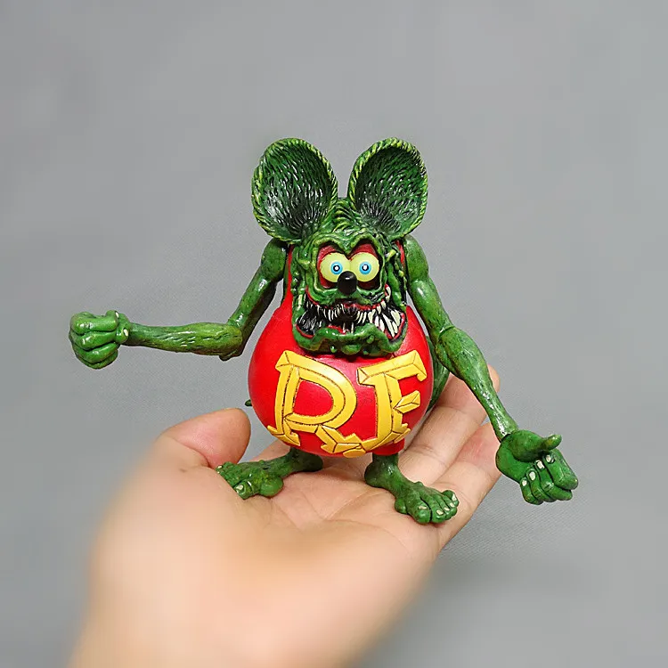 12cm Tales of the Rat Fink Crazy Mouse Fink Model Toys Home Ornaments Anime Collectible Toy