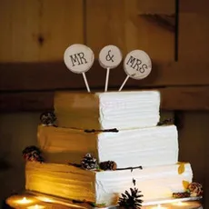 Mr Mrs Wood Cake Topper Topper per torta di compleanno, ricevimento di nozze, decorazione per torta nuziale
