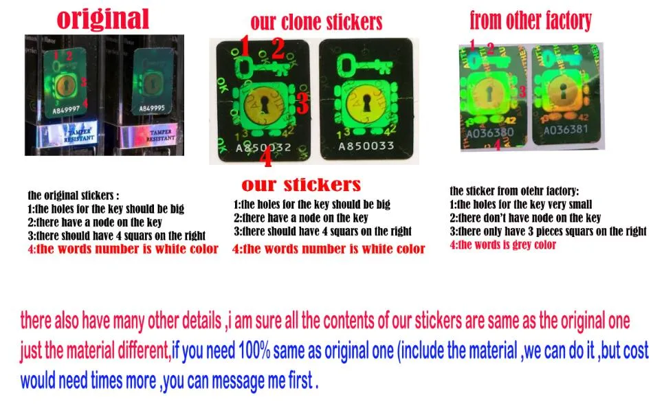 Brass Knuckles 3D Hologram Tamper Evident Stickers Seals Sticker